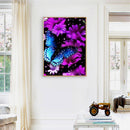 5D DIY Blue Butterfly Full Round Diamond Painting Wall Decor Rhinestone Picture