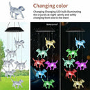 Hummingbirds Patio Wind Chime Solar Chime LED Crystal Dog Discolored