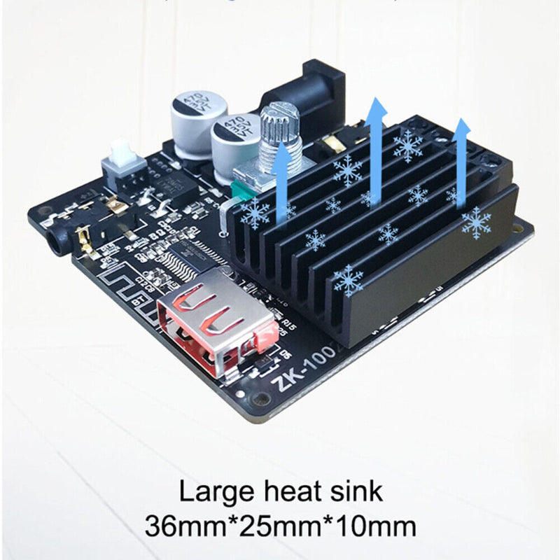 ZK-1002M 2x100W Bluetooth-compatible Digital HIFI Audio Power Amp Board Newly