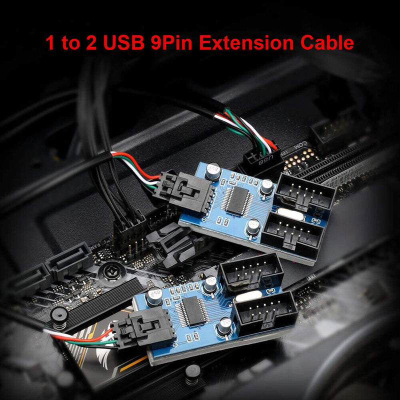 HC427 1 Way HUB Connector USB 9 Pin Header Extension Splitter (1 to 2)