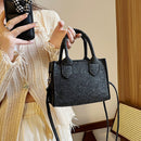Felt Shoulder Message Bag Pure Mini Purse Crossbody Tote Handbag (Black)
