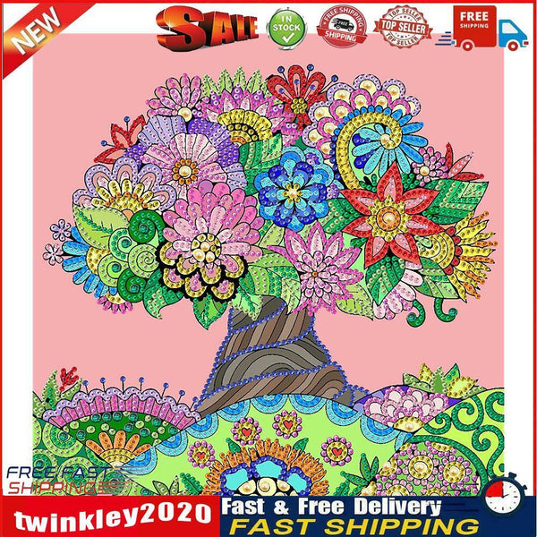 Special Shaped Tree Flowers 5D DIY Diamond Painting Part Drill Home Decor Newly