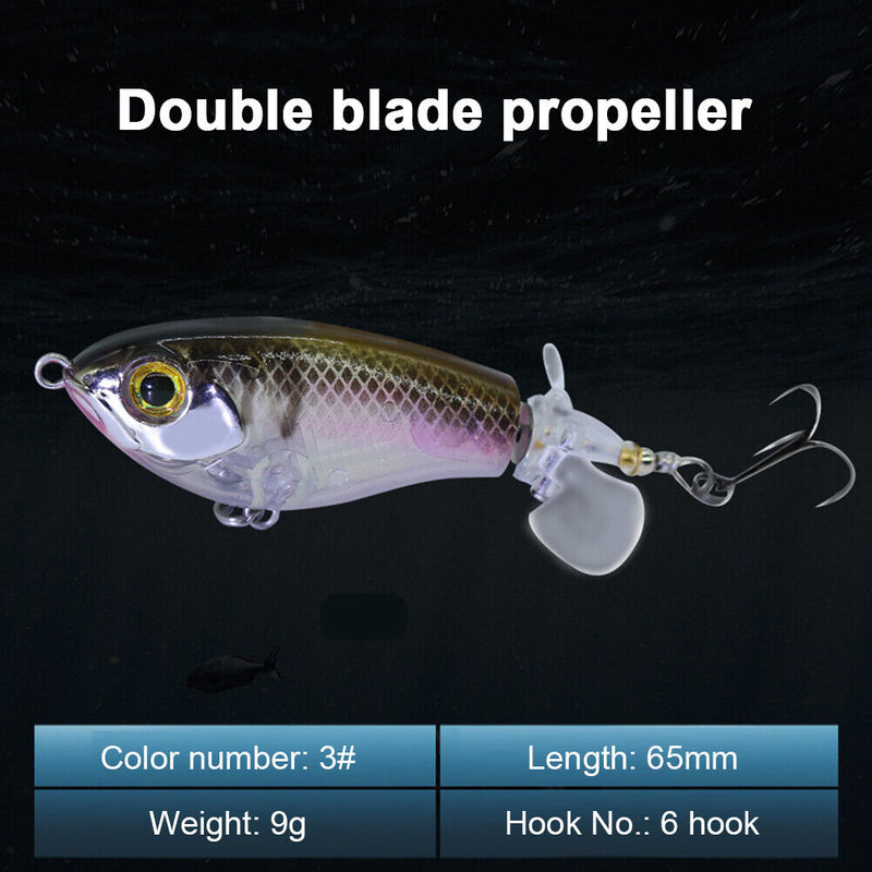 9g 16g Popper Fishing Lure Topwater Floating Double Propeller Tail Hard Baits