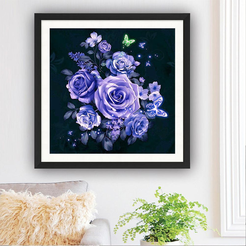 Rose 5D Diamond Painting Embroidery DIY Cross Stitch Home Decor Gift(Purple
