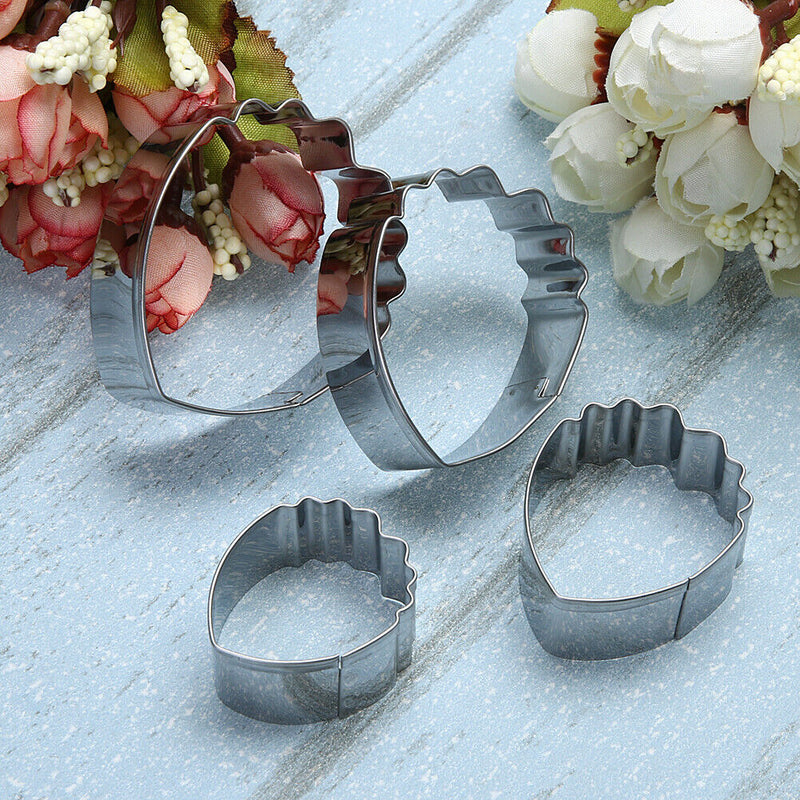 4pcs/set Stainless Steel Fondant Cake Decoration Peony Petal Cutter Mold