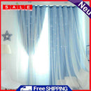 aediea window curtain, hollowed out, stars, for home, living room, sky blue,