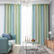 Gradient Hollow Star Curtain Bedroom Full Blackout Window Drapes (Green)