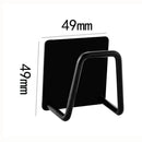 Stainless Steel Sink Sponges Holder Adhesive Drain Drying Rack (Black) Newly