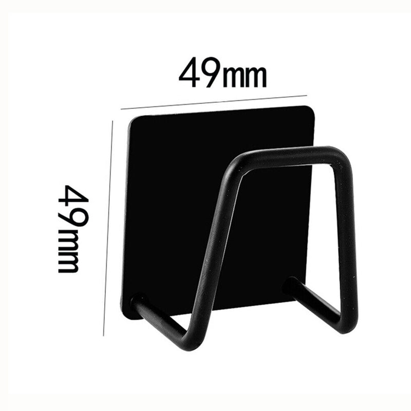 Stainless Steel Sink Sponges Holder Adhesive Drain Drying Rack (Black) Newly
