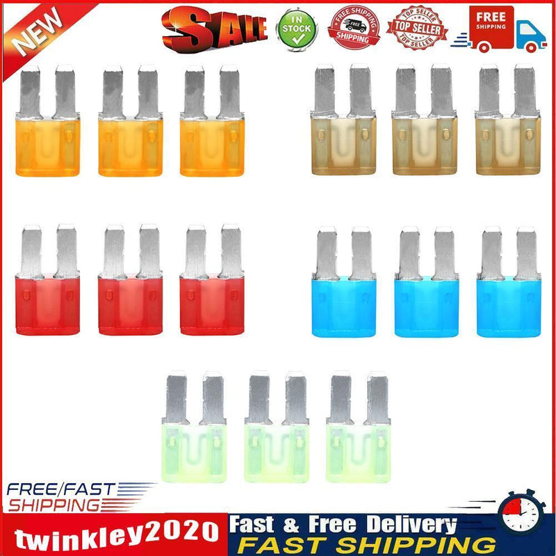 15pcs Micro2 Fuses 5A 7.5A 10A 15A 20A Car Auto Blade Fuse Assortment Kit Newly