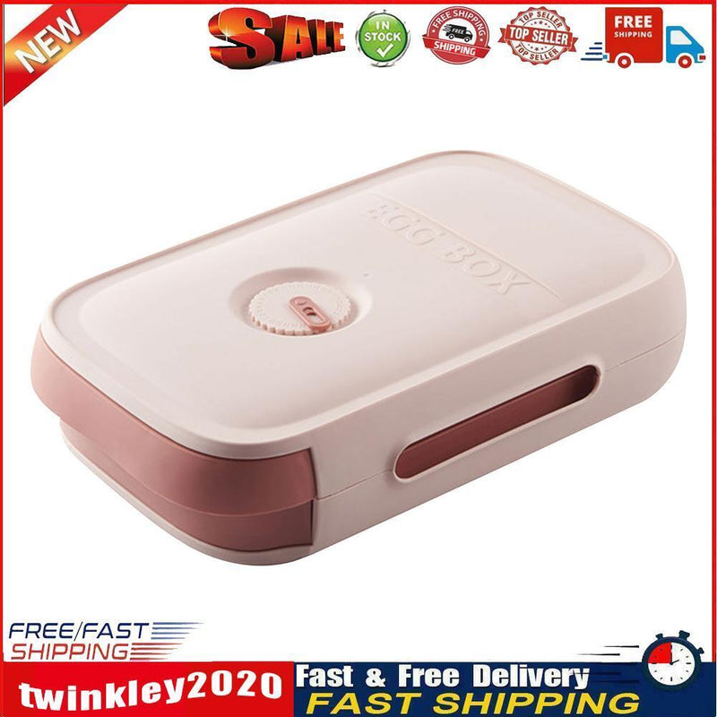 Drawer Egg Storage Box Refrigerator Fresh Keeping Egg Dumpling Tray (Pink) Newly