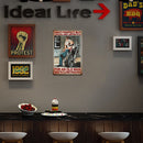 Sitting on Motorcycle Retro Metal Plate Tin Sign Plaque for Bar Pub Club