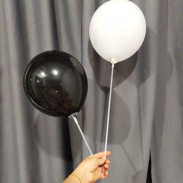 Long Balloon Sticks &Cups in Transparent Color Birthday Wedding Access DIY L7A9