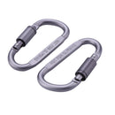 #QZO 2Pcs Carabiner Screw Lock D-Shaped Hook Keyring Clip Camping Hiking Who