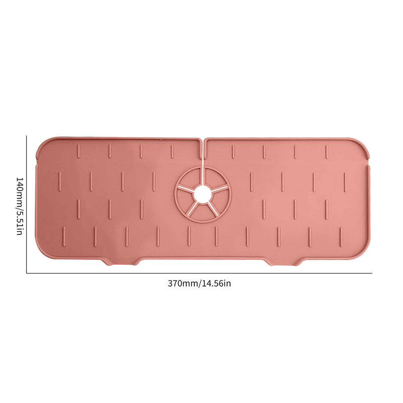Kitchen Silicone Faucet Absorbent Mat Microfiber Sink Protector (A Pink) Newly