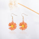 Korean Daisy Hook Dangle Earrings Women Sweet Flower Ear Jewelry (Pink) Newly