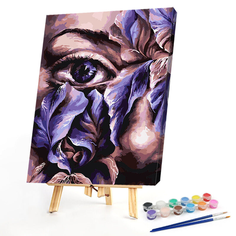Face Flower Oil Paint By Numbers Kit DIY Acrylic Painting on Canvas Drawing