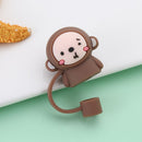 Proof Silicone Straw Plug Cup Accessories Drinking Dust Cap Cartoon Plugs Cover