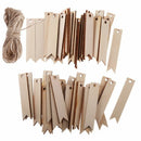 Unfinished Rectangle Gift Hanging  Wooden Tags Scrapbooing Rope Wedding