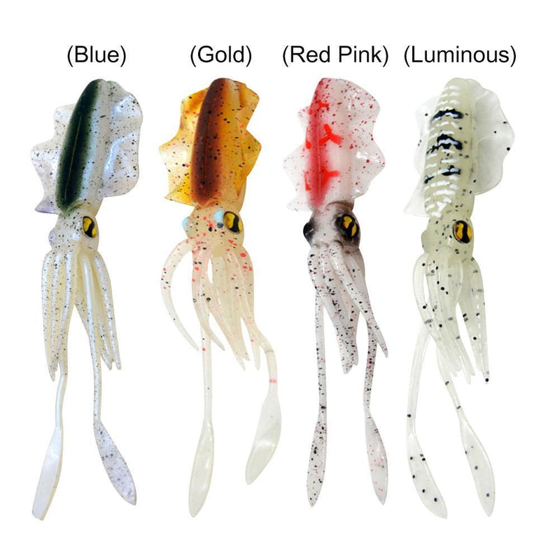 15.5cm 15g Bionic Squid Sea Fishing Lures Artificial Wobbler Bait (Blue)