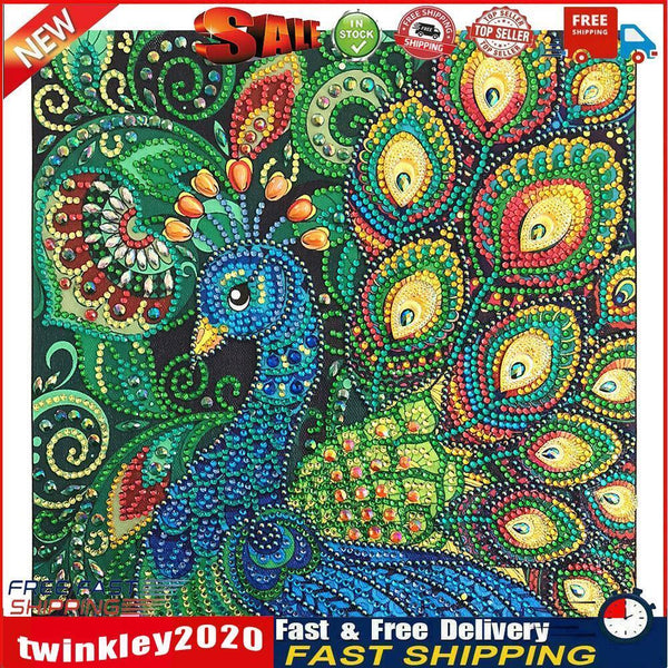5D DIY Special-shaped Diamond Painting Peacock Cross Stitch Embroidery Kit Newly