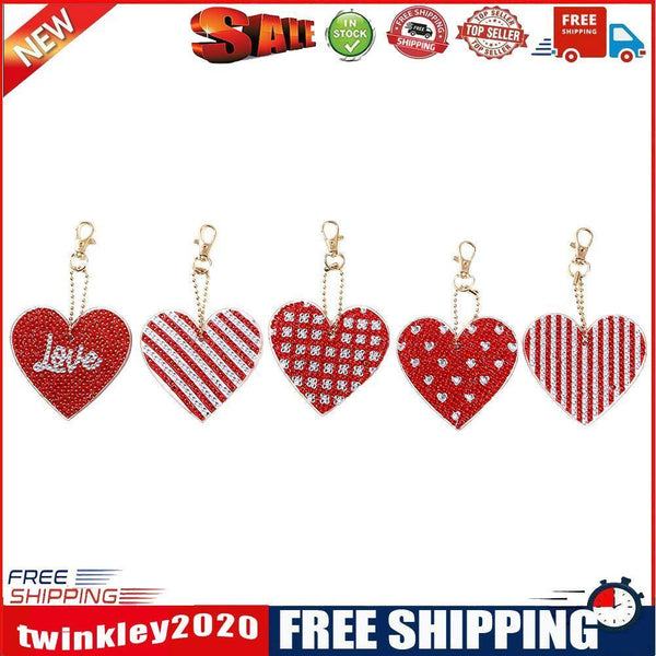 1pcs Mosaic Diamond Painting Keychain 5D DIY Rhinestone Keyring Kit