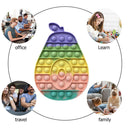 Silicone Push Bubble Rainbow Color Fidget Toys Autism Stress Reliever (A) Newly