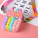 Rainbow Horn Horse Hand Bag Push Bubble Sensory Anti Anxiety Toys (D Color)