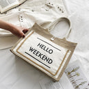 Women Linen Tote Shoulder Bags Fashion Lady Print Daily Handbag Fresh Beach Bag