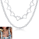 Party Jewelry Women Men Collar Punk Choker Long Chain Hollow Heart Necklace