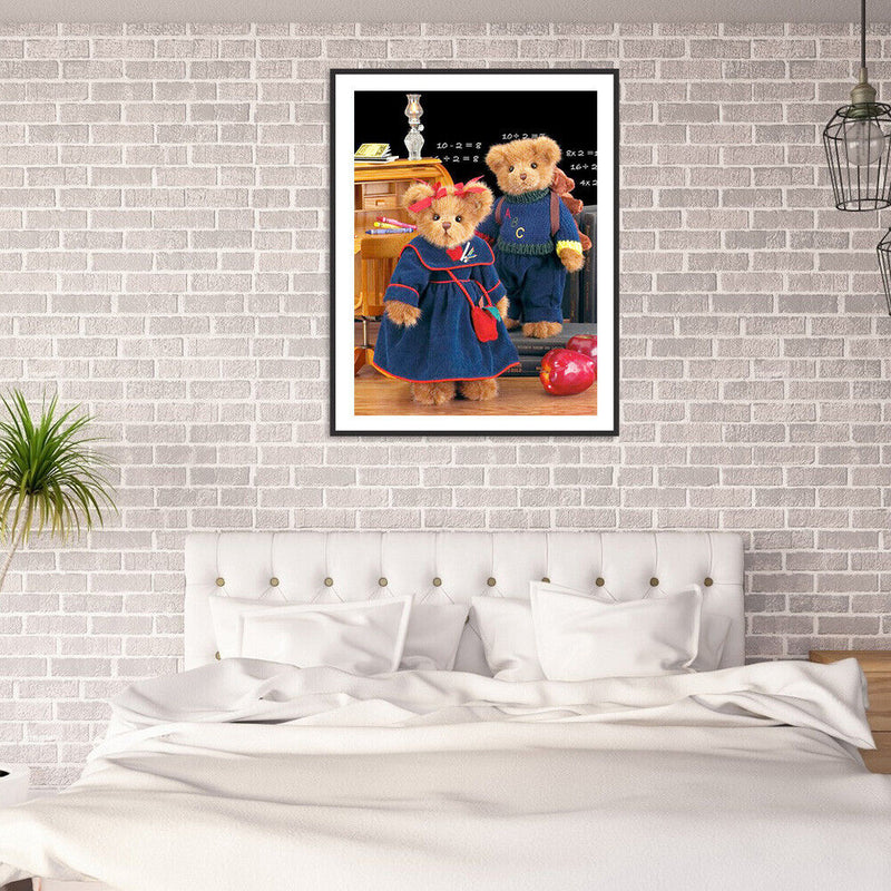 5D Diamond Painting College Bear Full Round Mosaic Picture Art Home Decor