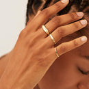 Ring Women Jewelry Minimalist Inlayed Dome Ring 7 Cubic Zirconia Shiny Star