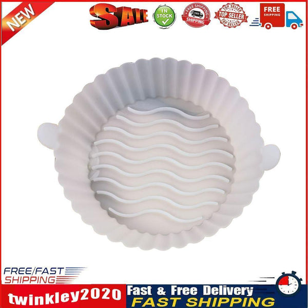 Silicone Air Fryer Liner Non-Stick Fryer Basket Steamers Oil Mat (White) Newly