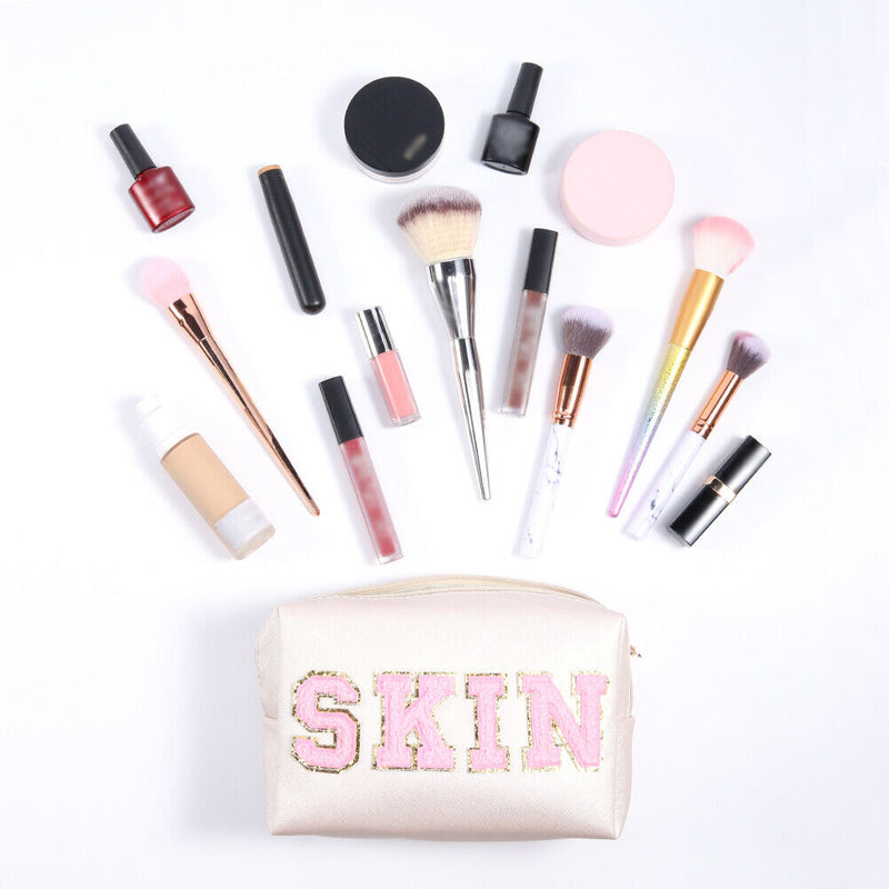 Cosmetic Bag Pu Leather Makeup Pouch Portable Travel Organizer Zipper for Tra