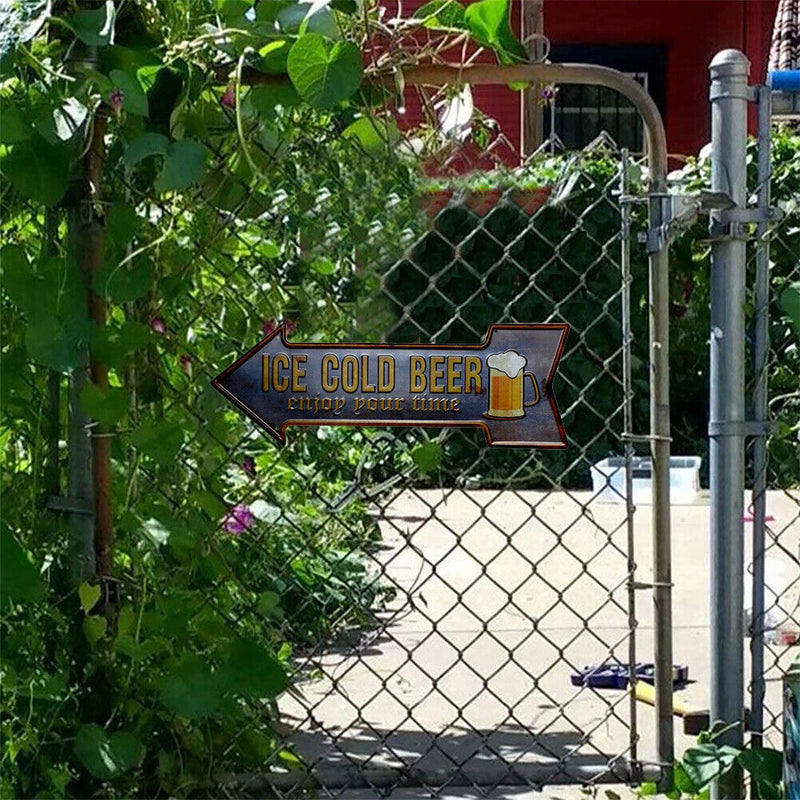 Retro Arrow Shaped Beer Metal Plate Painting Bar Pub Tin Plaques Wall Sign