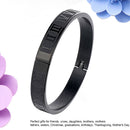 Stainless Steel Carving Roman Numeral Bracelet Cuff Wedding Bangle (Black) Newly