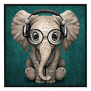 DIY Music Elephant Animal Full Embroidery Stamped 11CT Cross Stitch Kits Decor