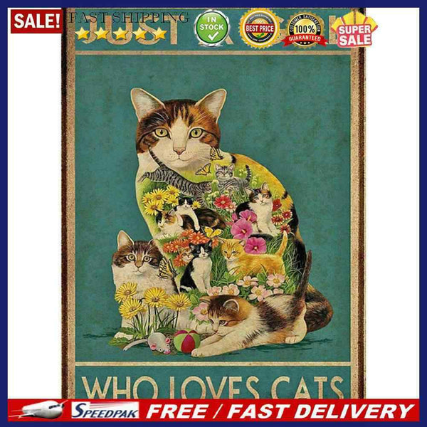 Flower Cat Cross Stitch Kit 11CT Stamped Full Embroidery Canvas Home Wall Dec