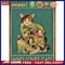 Flower Cat Cross Stitch Kit 11CT Stamped Full Embroidery Canvas Home Wall Dec