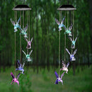 Solar Wind Chime Lamps Color Changing Hummingbird Pendant Lights Garden Decor