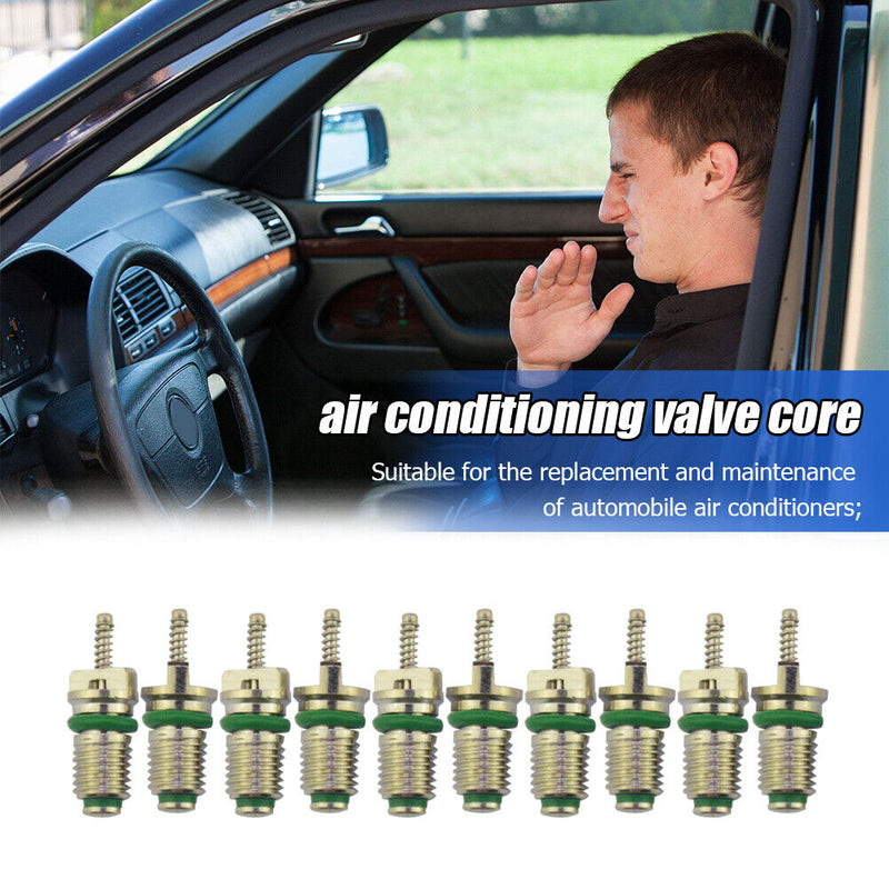 10pcs R134a Car A/C Valve Cores Auto Air Conditioning Valve Cores Green Newly