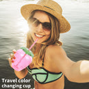 Strawberry Straw Cups - Cute Water Bottles with Straws Leakproof Plastic Cups