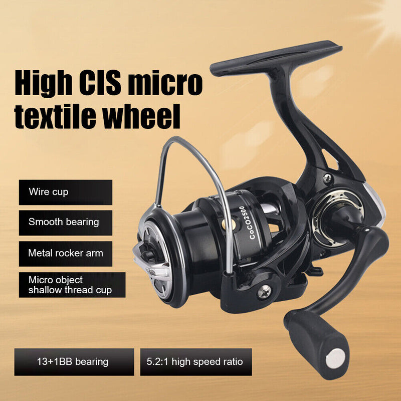 #A 5.2/1 Speed Ratio 13+1 Bearings Spinning Fishing Reel 8kg Max Drag Metal Whee