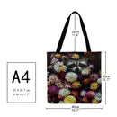 Dog in the flowers Printed Shoulder Shopping Bag Casual Large Tote Handbag