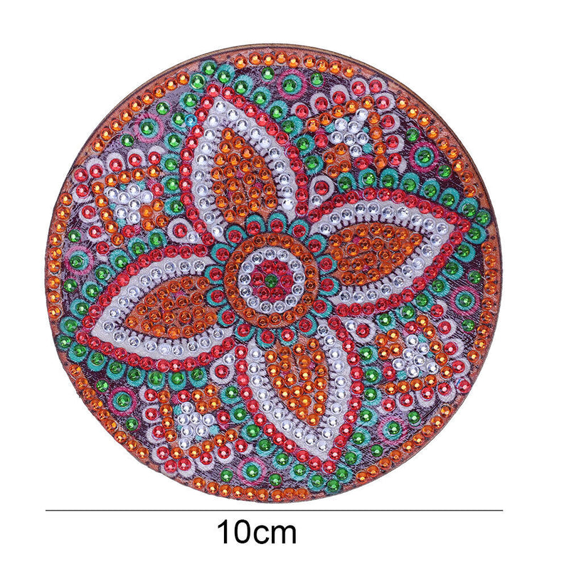 5D DIY Diamond Painting Mandala Wooden Round Coaster Cup Cushion (AA1058-4)