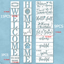 Season Pattern Decorative Word Stencils Welcome Theme Signs Festival Ornament