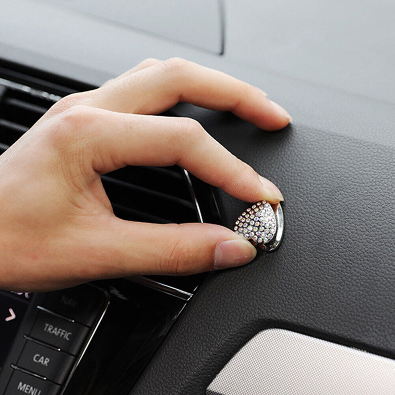 Love Heart Rhinestone Adhesive Car Hook Organizer Storage Hanger Car Indoor