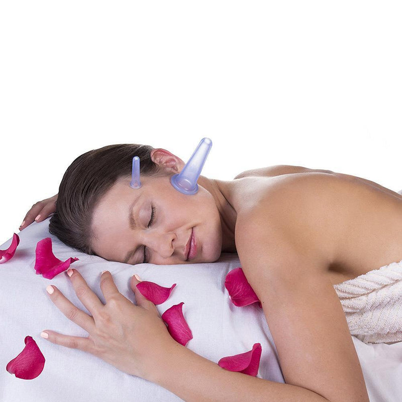 2pcs Silicone Cupping Suction Can Vacuum Face Leg Arm Massage Cup (Blue)