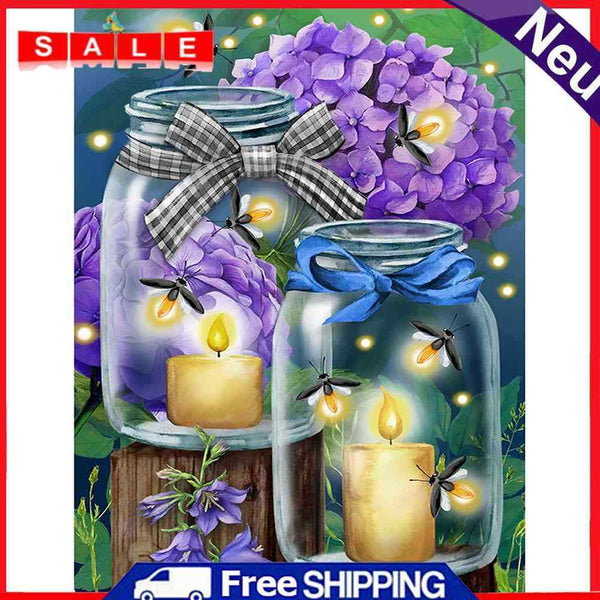 Firefly Glass Bottle Oil Paint By Number DIY Handpainted Home Decoration Unframe