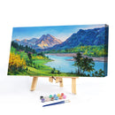 Oil Paint By Numbers Mountain River Frameless Picture Craft Kit for Living Room